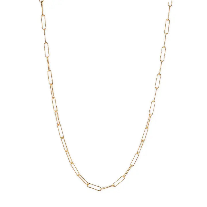 Textured Paper Clip Necklace - 18"