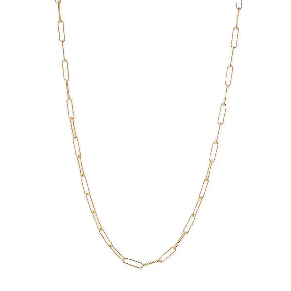 Textured Paper Clip Necklace - 18"