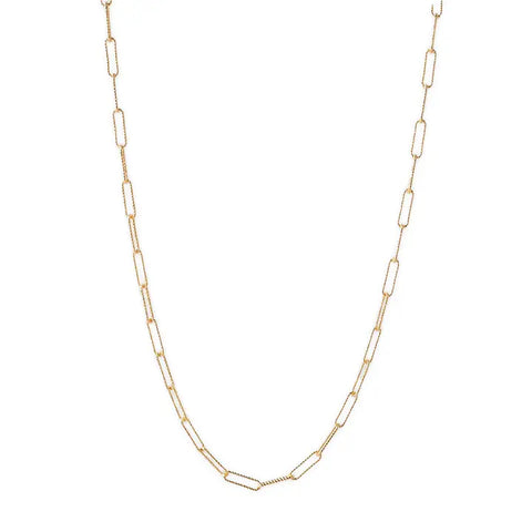 Textured Paper Clip Necklace - 18"