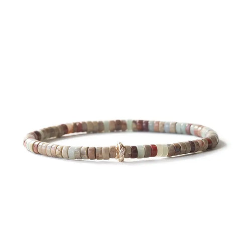 Heishi Gemstone Bracelet - Serpentine Jasper