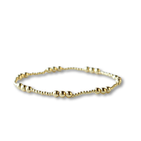 Gold Beaded Bracelet - Smooth Trio