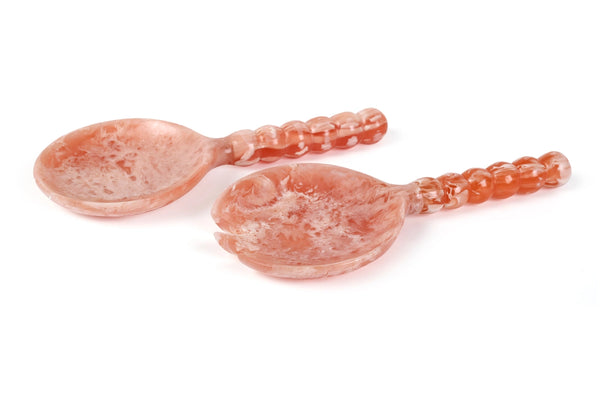 Resin Salad Server - Pink Beaded