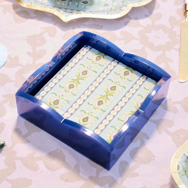 Rosemary Stripe Blue Cocktail Napkins