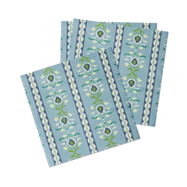 Rosemary Stripe Blue Cocktail Napkins