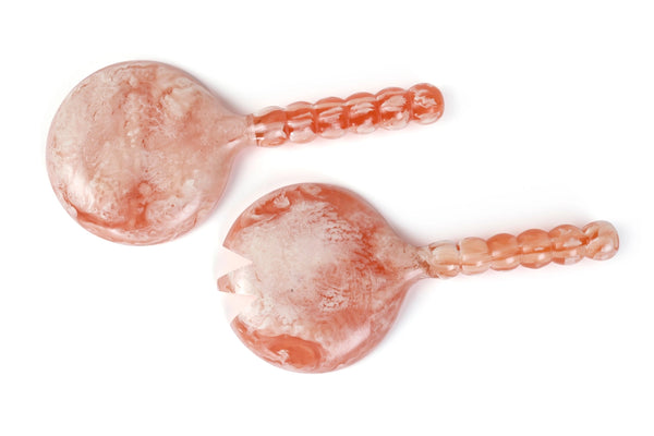 Resin Salad Server - Pink Beaded