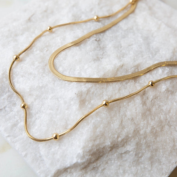 Gold Layered Satellite Necklace