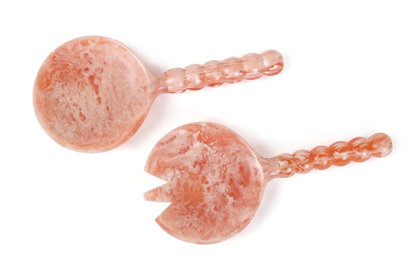 Resin Salad Server - Pink Beaded