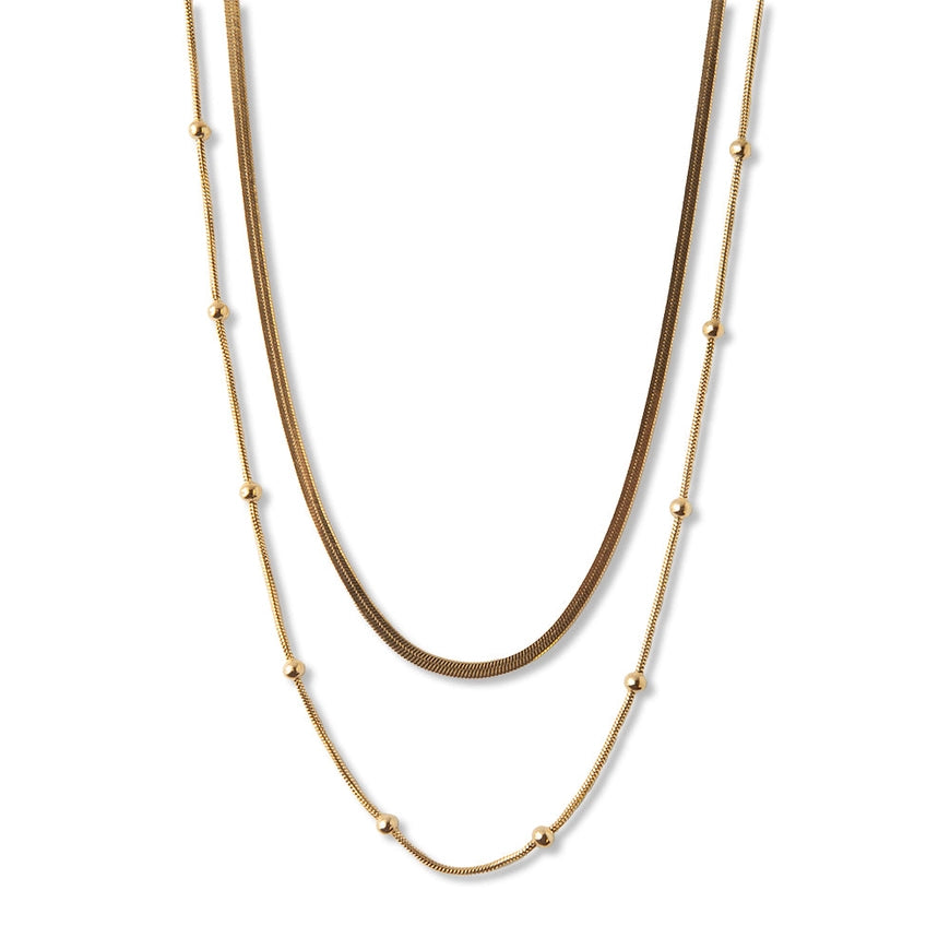 Gold Layered Satellite Necklace