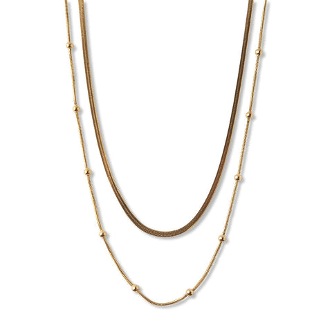 Gold Layered Satellite Necklace