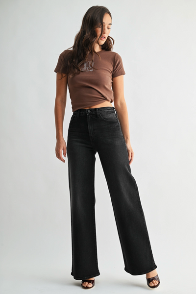 Palazzo Jeans -- Washed Black