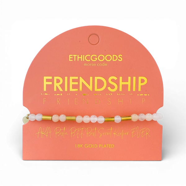 Morse Code Gold & Stone Bracelet - Friendship