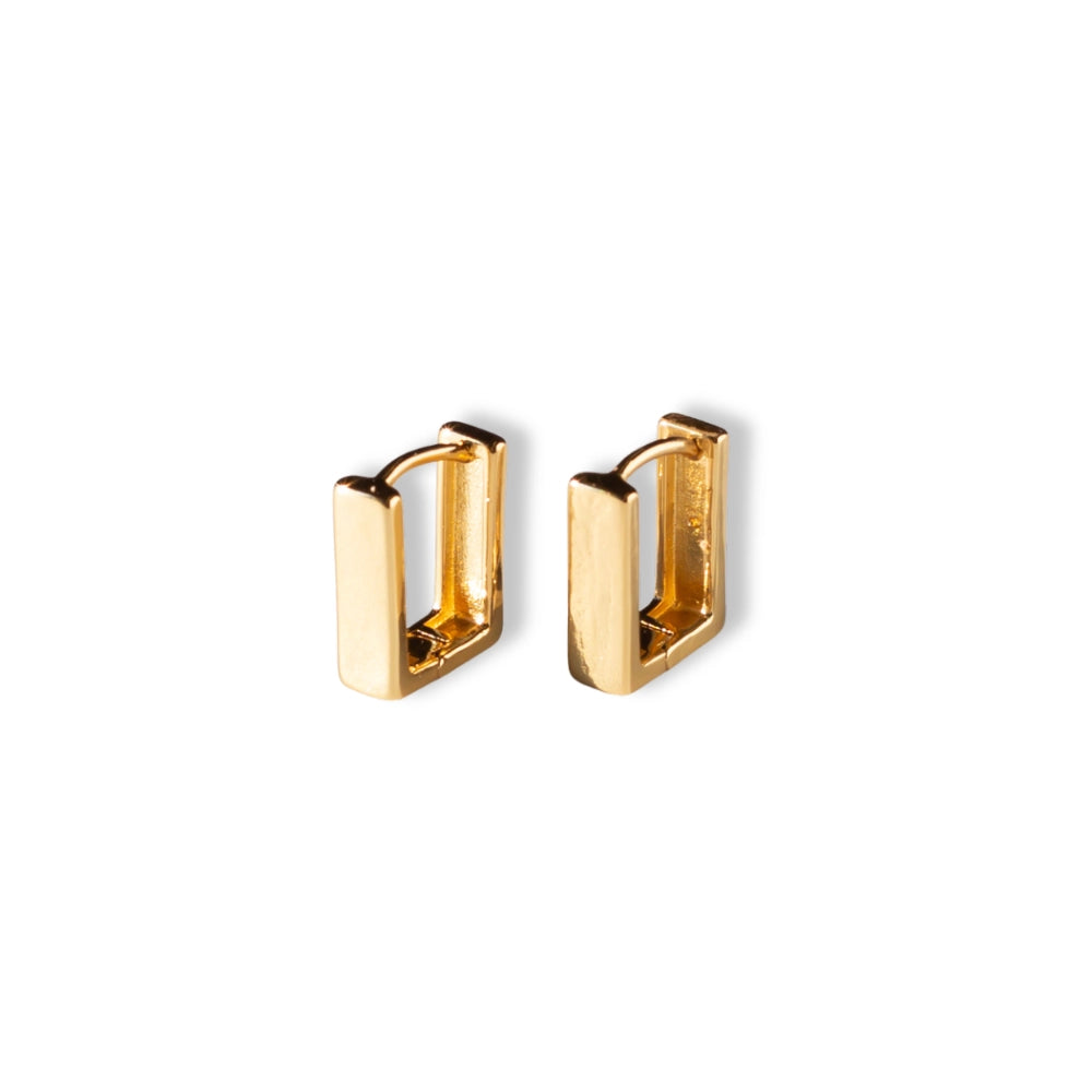 Gold Rectangle Huggies