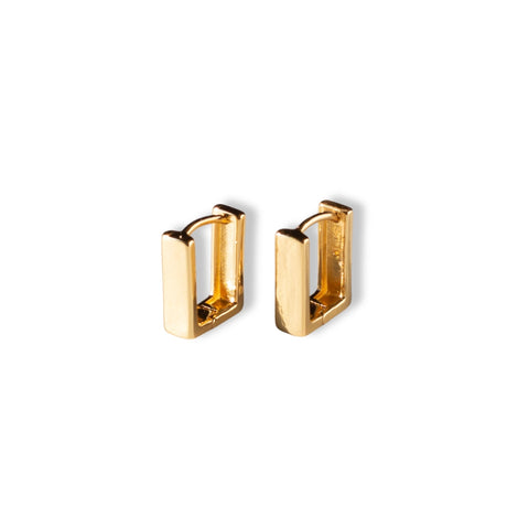Gold Rectangle Huggies