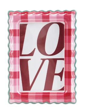 Scalloped Photo Frame - Red Plaid