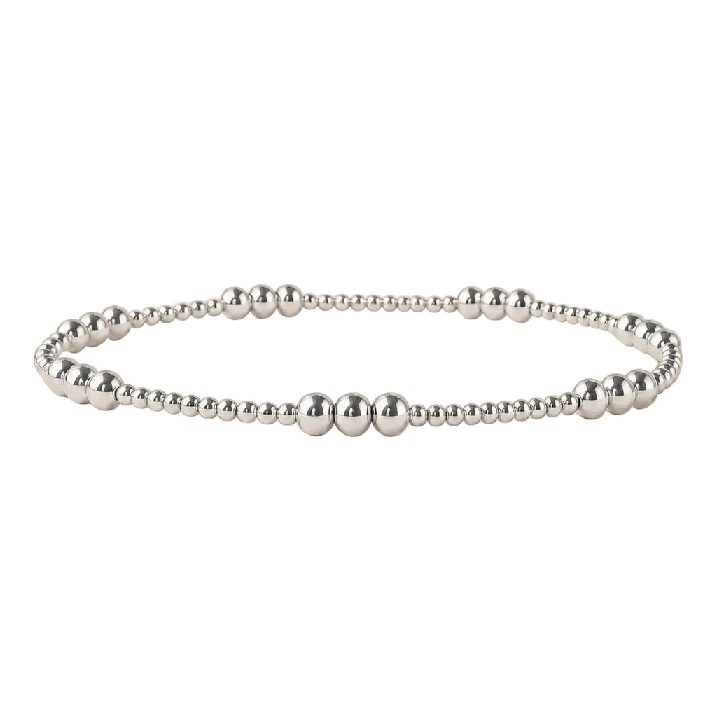 Silver Beaded Bracelet - Smooth Trio