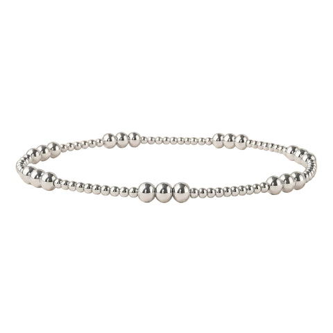 Silver Beaded Bracelet - Smooth Trio